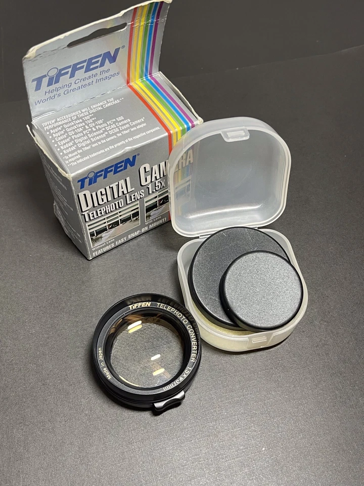Tiffen Telephoto Converter 1.5X 37mm Auxiliary Lens + Case. - Image 1 of 4
