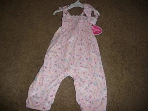 NEU NEU MIT ETIKETT Nannette Baby Mädchen 18 Monate hübscher rosa Einhorn Overall und Stirnband - Bild 1 von 1