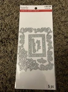 Recollections Die Cutting Templates Merry Christmas Poinsetta Border  5pcs. - Picture 1 of 2