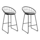 Artiss 2X Nordic Bar Stools Metallic Bar Stool Kitchen Chairs Fabric Grey Black