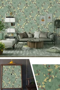 2X Plum blossom Wallpaper Peel and Stick Self Adhesive Contact Paper Home Decor - Afbeelding 1 van 4
