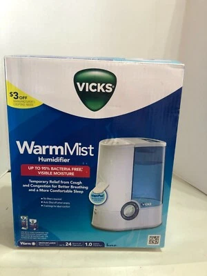 Vicks V750 D1 Warm Mist Room Humidifier 1.0 Gal 24hrs Med/Large Room #2944 - Image 1 of 3