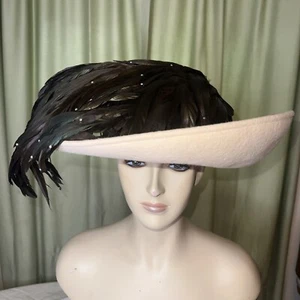 Jack McConnell Vintage Federhut mit Kristallen Original NOS NEU mit Box - Bild 1 von 13