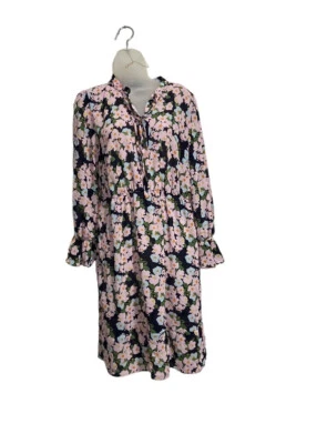 Vestido Floral J.Crew Mercantil Corbata Frontal Cintura Elástica Talla Pequeña Foto 1 de 4