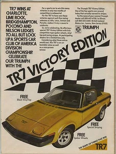 Original 1977 Triumph TR-7 Magazinanzeige - TR7 Victory Edition - Bild 1 von 1