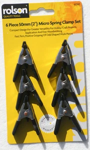 Rolson Mini Spring Clamp Set Heavy Duty Metal With Plastic Cover - 50mm 6 Pieces - Picture 1 of 2