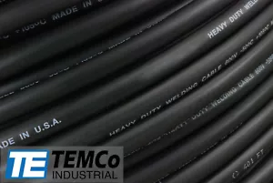 TEMCo 3/0 Gauge AWG 200 Ft Black Flexible Copper USA Welding Cable Battery Wire - Picture 1 of 3