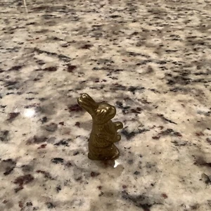 Mini Solid Brass Bunny Rabbit Figurine Bronze - Picture 1 of 3
