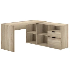 Rico 2 Drawer 5 Compartment Executive Office Study Computer Light Sonoma Oak - Picture 1 of 3