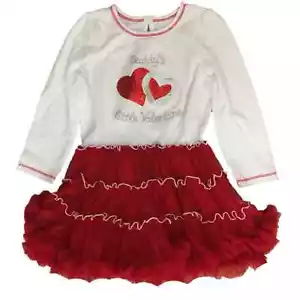 Infant & Toddler Girls Red Heart Dress Daddys Little Valentine Tutu Bodysuit - Picture 1 of 1