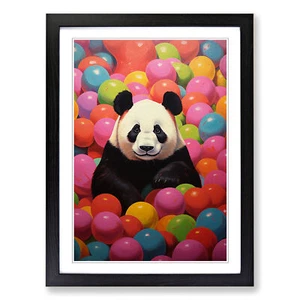 Panda Colour Field Framed Canvas Wall Art Print Poster Picture, Home Decor - Picture 1 of 8