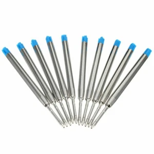 10pcs Blue Ballpoint Pen Refill Replacement Medium Standard For Parker Style Ink - Picture 1 of 8