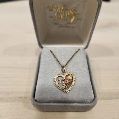 Nuevo Colgante Coleman Co 10K Black Hills Oro Rosa Corazón Tricolor con Cadena 14k GF Foto 1 de 4
