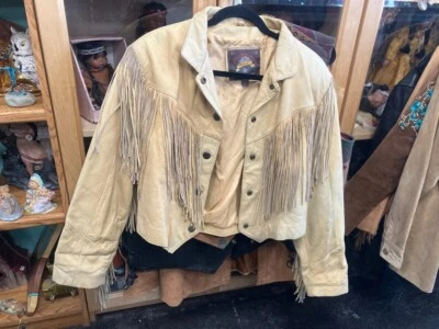 Vintage Adventure Bound by Wilson Fringed Suede Leather Designer Jacket Womens L - Image 1 of 4