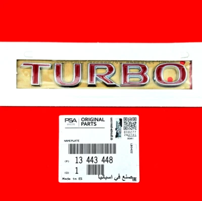 Original Opel Emblem Logo "TURBO" Rot Zafira C, Corsa E, Cascada - 13443448 - Bild 1 von 3