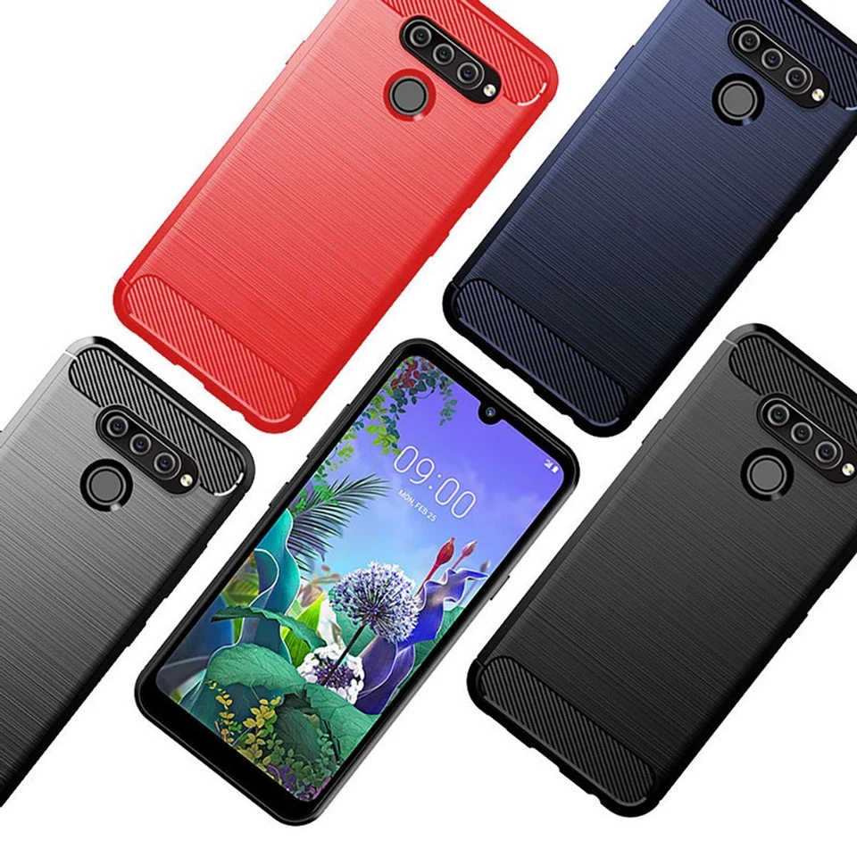 LG Custodia Cellulare Cover TPU Protettiva Case Bumper Carbonio Ottica Astuccio - Immagine 1 di 1