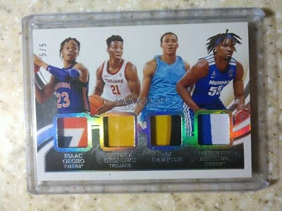 2020 5/5 Immaculate Quad Patch Okoro, Onyeka  Okongwu, RJ Hampton, Achiuwa RC - Image 1 of 2