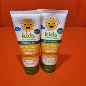 Babyganics Kids Mineral Protector Solar Loción 3 OZ Tubo FPS 50 Fecha 09-2025 Lote de 2 - Imagen 1 de 5