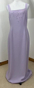 Joseph Ribkoff Abend Maxikleid Flieder Lila UK Größe 14 Perlen Brust Rückenschlitz - Bild 1 von 12