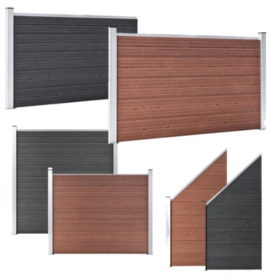 WPC Zaun Sichtschutzzaun anthrazit grau braun Gartenzaun Lamellenzaun Windschutz - Bild 1 von 4