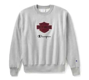HARLEY-DAVIDSON - Champion x Harley-Davidson Fanatic Crew Neck Sweatshirt Grey - Picture 1 of 7