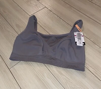 Playtex US4221 Bounce Control Wire Free Sports Bra Unlined Womens 40DD Gray New - Image 1 of 4