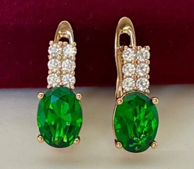 Luxus Ohrringe Creole Zirkonia Kristall 750er Rolled Gold 18K vergoldet Damen - Bild 1 von 4