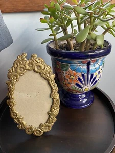 Vintage Brass Flowered Design Photo Frame - Picture 1 of 11