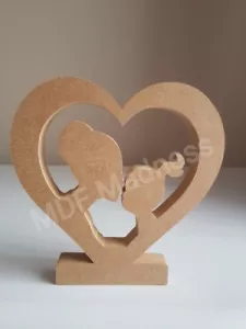 Forma artesanal de madera. Madre e hija MDF. Diseño 2. Ideal para el Día de la Madre - Imagen 1 de 1