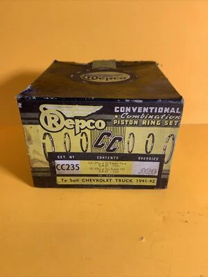 Juego de anillos de pistón de motor Repco - CC235 .020 Over - Se adapta a camioneta Chevrolet 1941-42 Foto 1 de 4