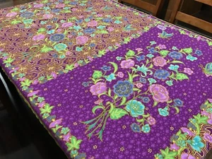 Vintage CAHYA-SINAR Multi-color Floral Batik 43x62 Fabric Wall Hanging (RF805) - Picture 1 of 9