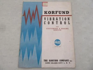 1943 KORFUND VIBRATION CONTROL MARINE SERVICE Book Long Island City NY New York - Picture 1 of 1