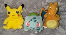 Vintage Hasbro 1999 Pokemon Treat Keepers Pikachu, Bulbasaur, Charzard Plush Toy