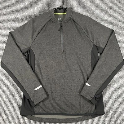 Camisa Pullover Ligera C9 Champion Para Hombre Pequeña Negra Manga Larga 1/4 Cremallera Foto 1 de 4