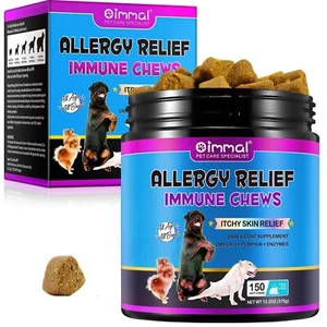 Dog Itchy Skin Relief Allergy Immune System Support Dogs Treats Chews 150 Duck - Picture 1 of 12