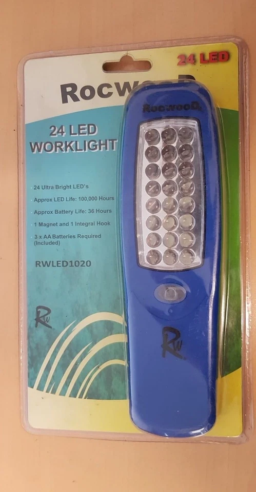 Rocwood LED Worklight Torch 24 LED's 100,000 hours magnet & hook Batteries incl. - Image 1 of 1