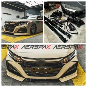 Front Bumper Rear Bumper Body Kit Fit 2018-2021 Honda Accord 10th Black Painted - Picture 1 of 14