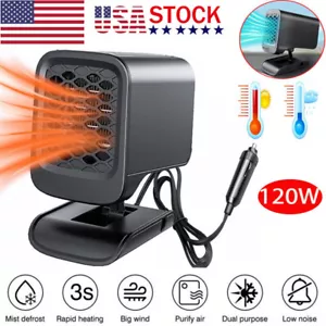 Car Heater 12V 120W Portable Electric Heating Fan Defogger Defroster Demister - Picture 1 of 19