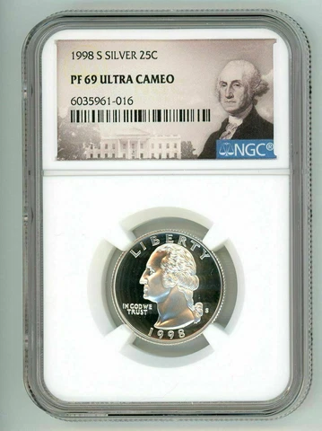 1998 S SILVER WASHINGTON QUARTER 25C NGC PF 69 ULTRA CAMEO E2 Cover