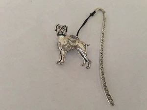D8 Boxer Pattern bookmark with cord 3D English pewter charm - Picture 1 of 1
