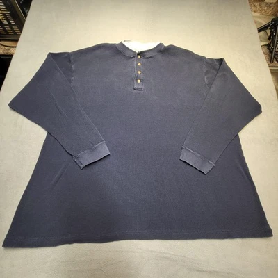 Camisa Wolverine Henley Para Hombres 2XL Azul Marino Manga Larga Waffle Algodón Térmico Trabajo Foto 1 de 4