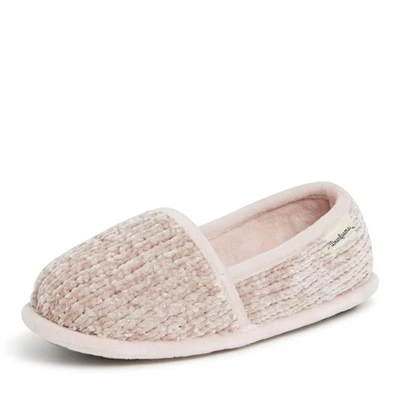 Zapatilla para mujer Dearfoams chenilla línea A rosa polvoriento grande Foto 1 de 4