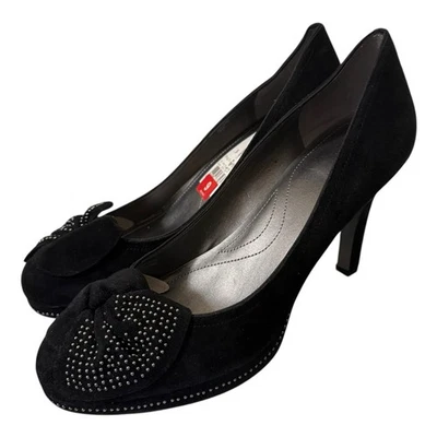 Tahari «David» черный замшевые каблуки запонки со стразами украшенный бант размер 9 M - Изображение 1 из 4