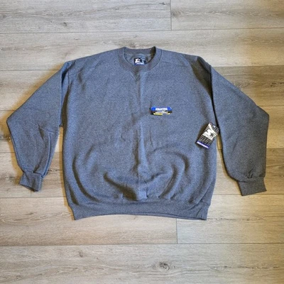 Moletom masculino vintage anos 90 Starter Pro80 cinza pesado gola redonda tamanho G novo - Imagem 1 de 4