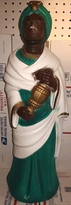 Vintage Empire Plastic Co. Blow Mold Wise Man 22" Nativity Christmas Green King - Picture 1 of 6