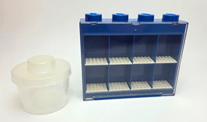 Lego Minifigur Vitrine blau 8 Fächer Lego Aufbewahrung Tasse Behälter - Bild 1 von 8