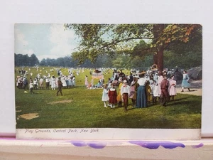 NY Spielgelände Central Park New York Viktorianer 1908 UDB Postkarte - Bild 1 von 2