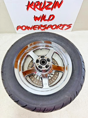 2005 HARLEY SPORTSTER Chrome Thunderstar Rear Wheel Rim Tire 5 Spoke 16x3 - Image 1 of 4