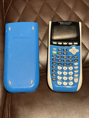 Texas Instruments TI-84 Plus C Silver Edition Blue Graphing Calculator Cover - Image 1 of 4