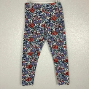 NOBO Sz XL (15-17) Girls Floral Blue Purple White Orange Cotton Spandex Leggings - Picture 1 of 5
